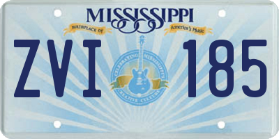 MS license plate ZVI185