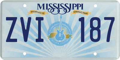MS license plate ZVI187
