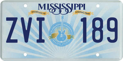 MS license plate ZVI189