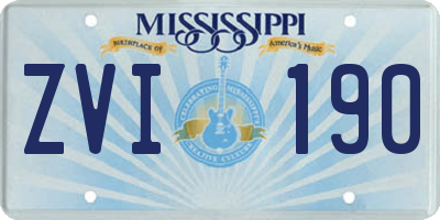 MS license plate ZVI190