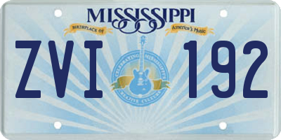 MS license plate ZVI192