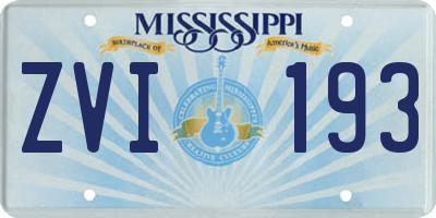 MS license plate ZVI193