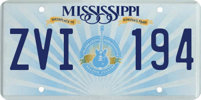 MS license plate ZVI194