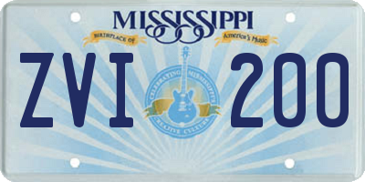 MS license plate ZVI200