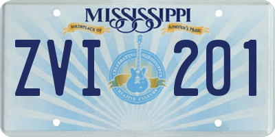 MS license plate ZVI201