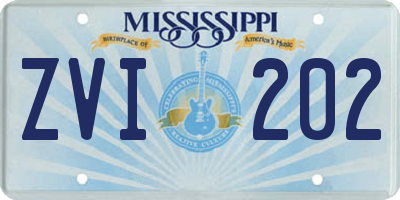 MS license plate ZVI202