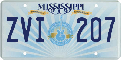 MS license plate ZVI207