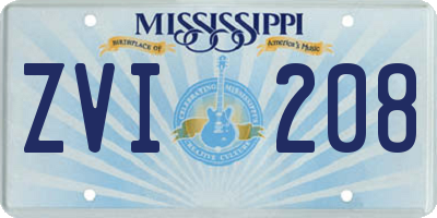 MS license plate ZVI208