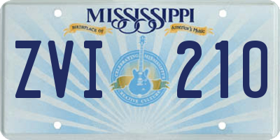 MS license plate ZVI210