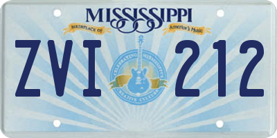MS license plate ZVI212