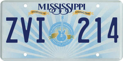 MS license plate ZVI214