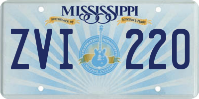 MS license plate ZVI220