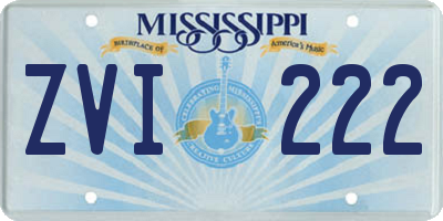 MS license plate ZVI222