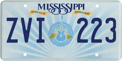MS license plate ZVI223
