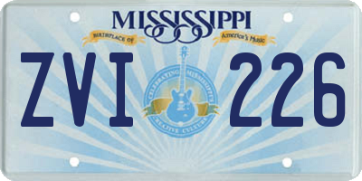 MS license plate ZVI226