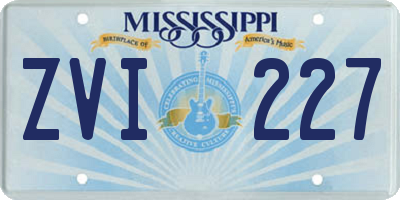 MS license plate ZVI227