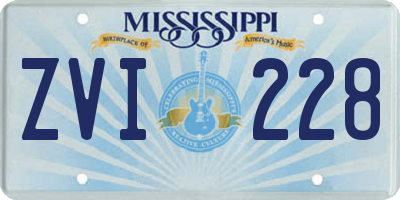 MS license plate ZVI228