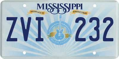 MS license plate ZVI232