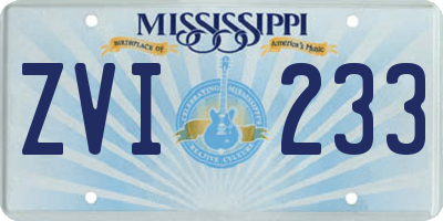 MS license plate ZVI233