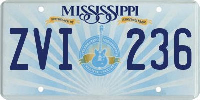 MS license plate ZVI236