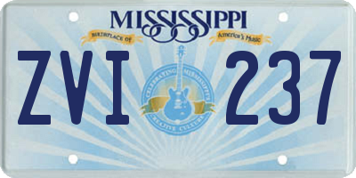 MS license plate ZVI237