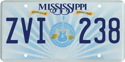 MS license plate ZVI238
