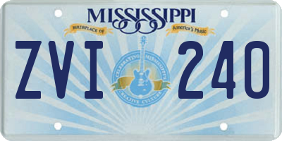 MS license plate ZVI240