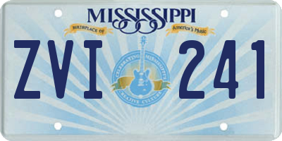 MS license plate ZVI241