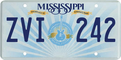 MS license plate ZVI242