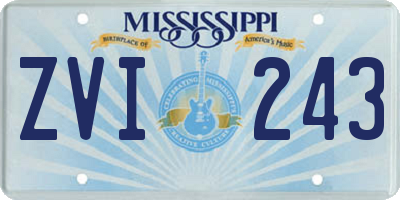 MS license plate ZVI243