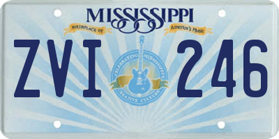 MS license plate ZVI246