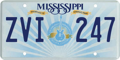 MS license plate ZVI247