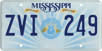 MS license plate ZVI249