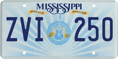 MS license plate ZVI250