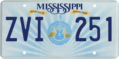 MS license plate ZVI251