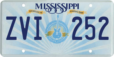 MS license plate ZVI252