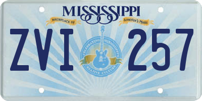 MS license plate ZVI257