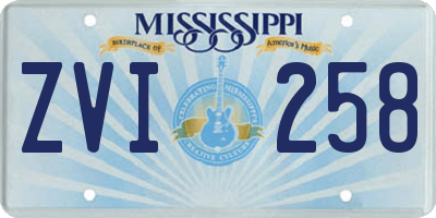 MS license plate ZVI258