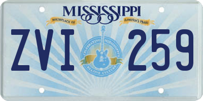 MS license plate ZVI259