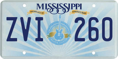 MS license plate ZVI260