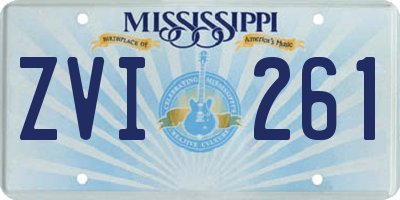 MS license plate ZVI261