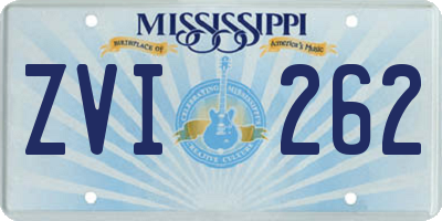 MS license plate ZVI262