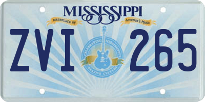 MS license plate ZVI265