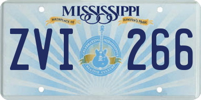MS license plate ZVI266