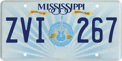 MS license plate ZVI267