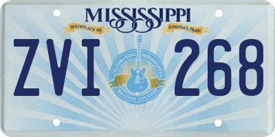 MS license plate ZVI268