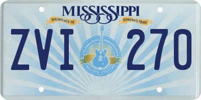 MS license plate ZVI270