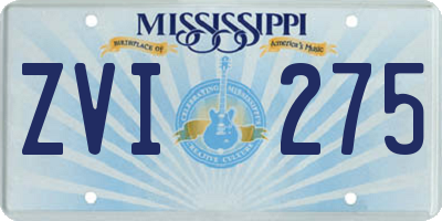 MS license plate ZVI275