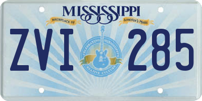 MS license plate ZVI285