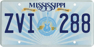 MS license plate ZVI288